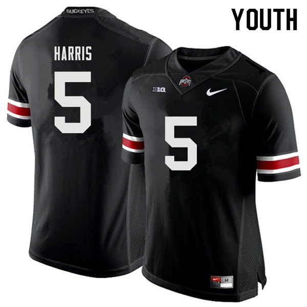 Ohio State Buckeyes Jaylen Harris Youth #5 Black Authentic Stitched College Football Jersey